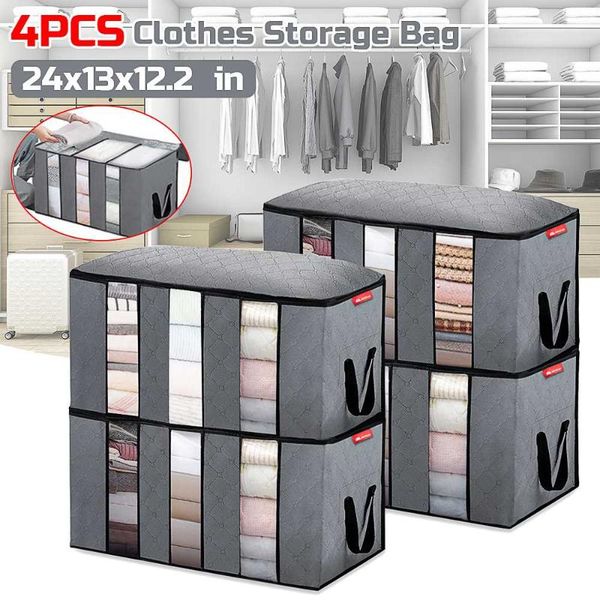 4pcs/set clothes storage bag non-woven fabric cloth quilt large-capacity home package blanket organizing zipper bags
4pcs/set clothes storage bag non-woven fabric cloth quilt large-capacity home package blanket organizing zipper bags