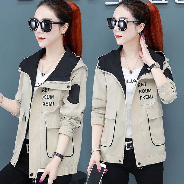 women's trench coats 2021 spring autumn casual coat korean loose hooded zipper outwear female elegant plus size windbreaker r545, Tan;black
women's trench coats 2021 spring autumn casual coat korean loose hooded zipper outwear female elegant plus size windbreaker r545, Tan;black