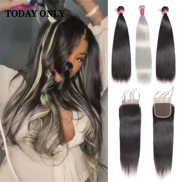 human hair bulks bone straight bundles with closure blonde 613 highlight brazilian weave bundle, Black
human hair bulks bone straight bundles with closure blonde 613 highlight brazilian weave bundle, Black