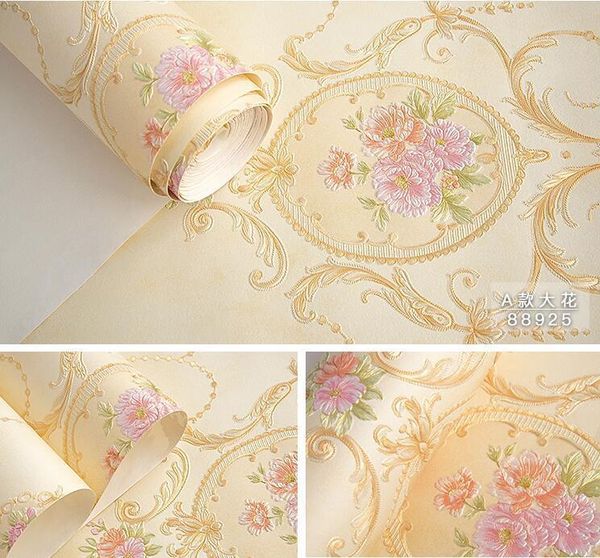 wallpapers european pastoral non-woven pink wallpaper thick deep embossed papel de parede 3d flower roll for wedding bedding room
wallpapers european pastoral non-woven pink wallpaper thick deep embossed papel de parede 3d flower roll for wedding bedding room