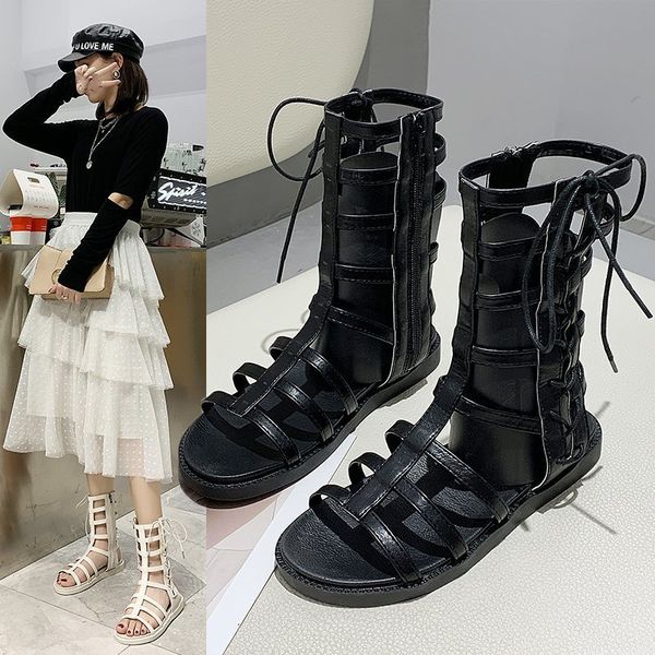 sandals women's summer 2021 fashion hollow out student roman sho flat bottom chic high women, Black
sandals women's summer 2021 fashion hollow out student roman sho flat bottom chic high women, Black