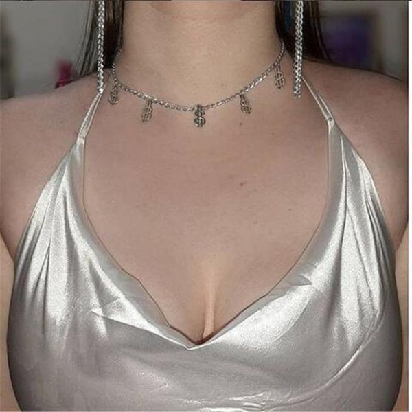 pendant necklaces fine chic crystal inlay chain chokers classic punk geometric silver color dollar sign for women girls jewelry
pendant necklaces fine chic crystal inlay chain chokers classic punk geometric silver color dollar sign for women girls jewelry