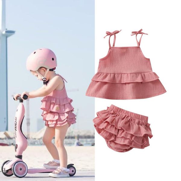clothing sets 0-24m toddler baby girls clothes summer solid color flouncing splicing wide hem sleeveless suspender lace shorts set, White
clothing sets 0-24m toddler baby girls clothes summer solid color flouncing splicing wide hem sleeveless suspender lace shorts set, White