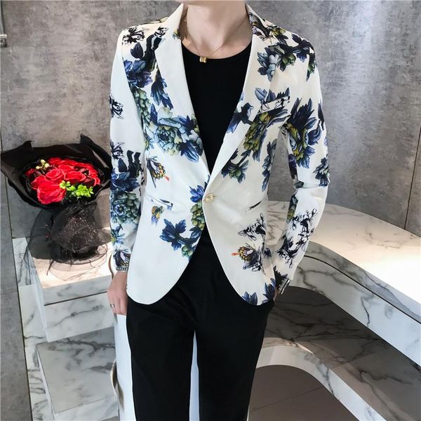 men's suits & blazers mens floral blazer male terno masculino slim fit 2021 autumn stylish for men para hombre one button suit jacket, White;black
men's suits & blazers mens floral blazer male terno masculino slim fit 2021 autumn stylish for men para hombre one button suit jacket, White;black