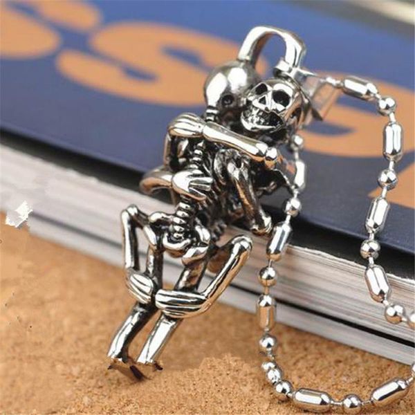 pendant necklaces funny design skull couple hug men and women fashion rock party jewelry necklace gift, Silver
pendant necklaces funny design skull couple hug men and women fashion rock party jewelry necklace gift, Silver