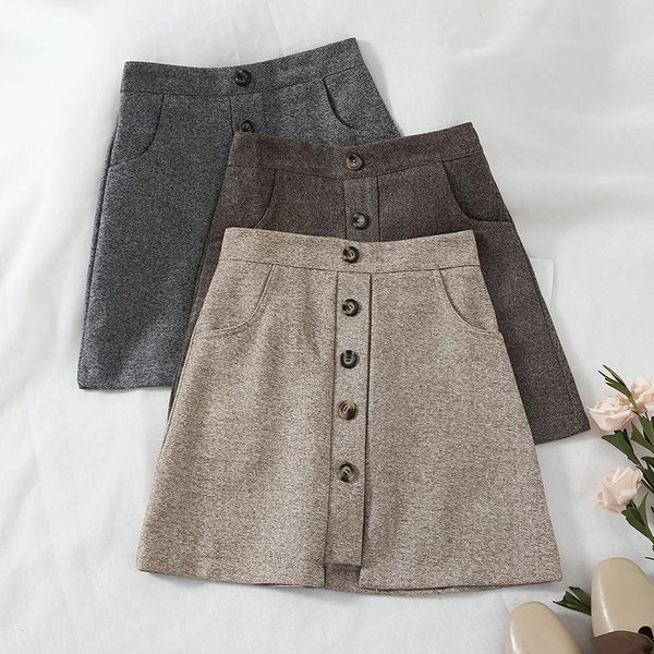 skirts 2021 fashion women's skirt autumn button solid color high waist slim short, Black
skirts 2021 fashion women's skirt autumn button solid color high waist slim short, Black