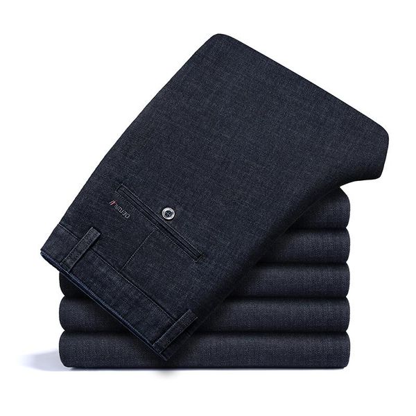 men's jeans suit denim thick casual pants autumn winter loose straight stretch all-match tencel male business brand trousers, Blue
men's jeans suit denim thick casual pants autumn winter loose straight stretch all-match tencel male business brand trousers, Blue