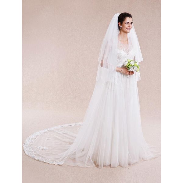 bridal veils lan ting bride trs camadas borda com aplicao de renda vus noiva vu cotovelo ponta dos dedos capela catedral, Black
bridal veils lan ting bride trs camadas borda com aplicao de renda vus noiva vu cotovelo ponta dos dedos capela catedral, Black