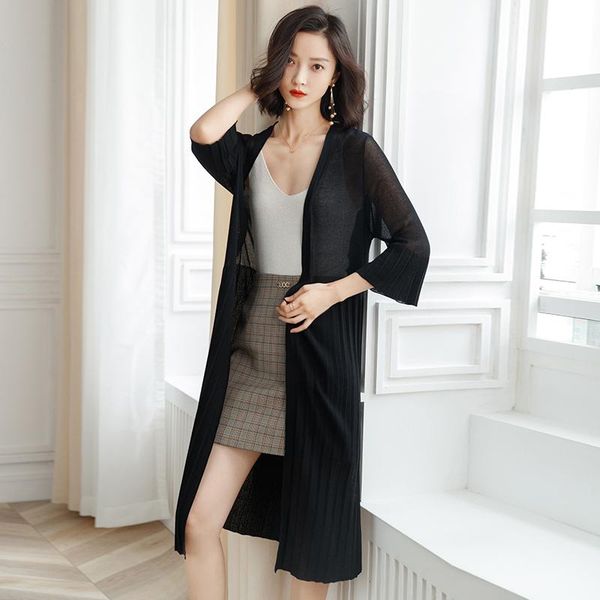 women's sweaters simple knit sweater cardigan spring summer fashion long feminino three quarter sleeve sunscreen coat womens clothing, White;black
women's sweaters simple knit sweater cardigan spring summer fashion long feminino three quarter sleeve sunscreen coat womens clothing, White;black