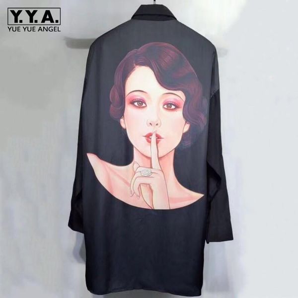 mens luxury 100% silk long shirt dark series gothic printed real shirts loose fit casual single breasted men's, White;black
mens luxury 100% silk long shirt dark series gothic printed real shirts loose fit casual single breasted men's, White;black