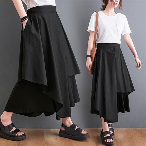 summer women fashion elegant solid color skirt lady female plus large long elastic waist irregular ruffles pleat skirts, Black
summer women fashion elegant solid color skirt lady female plus large long elastic waist irregular ruffles pleat skirts, Black