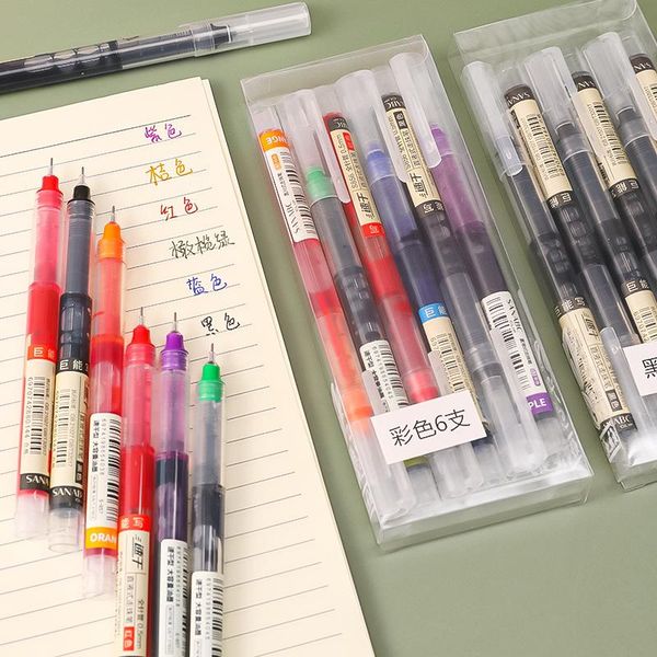 gel pens 6 pcs/set large capacity direct liquid roller ball pen school office exam writing supplies stationery gift art
gel pens 6 pcs/set large capacity direct liquid roller ball pen school office exam writing supplies stationery gift art