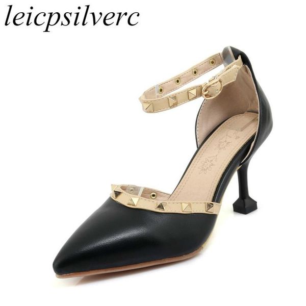 women sandals summer high heels shoes spring pu buckle rivet pointed toe 2021 fashion dress wedding casual black white
women sandals summer high heels shoes spring pu buckle rivet pointed toe 2021 fashion dress wedding casual black white