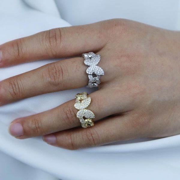 wedding rings cuban chain design women ring with micro paved butterfly charm for girlfriend&boyfriend selling jewelry, Slivery;golden
wedding rings cuban chain design women ring with micro paved butterfly charm for girlfriend&boyfriend selling jewelry, Slivery;golden