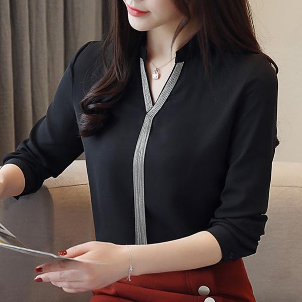 women's blouses & shirts plus size women v-neck black office work wear chiffon blouse shirt long sleeve fashion woman 2021 a789, White
women's blouses & shirts plus size women v-neck black office work wear chiffon blouse shirt long sleeve fashion woman 2021 a789, White
