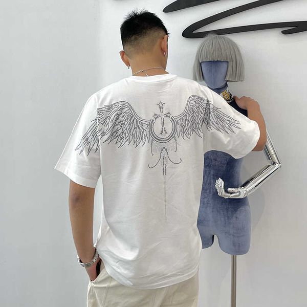 21 spring summer better diamond ch necklace crosin back cross wing round neck short sleeve t-shirt men's and wome, White;black
21 spring summer better diamond ch necklace crosin back cross wing round neck short sleeve t-shirt men's and wome, White;black