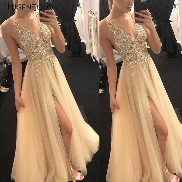 casual dresses lugentolo party dress women slim v-neck sequin sleeveless solid hem slit big swing maxi, Black;gray
casual dresses lugentolo party dress women slim v-neck sequin sleeveless solid hem slit big swing maxi, Black;gray