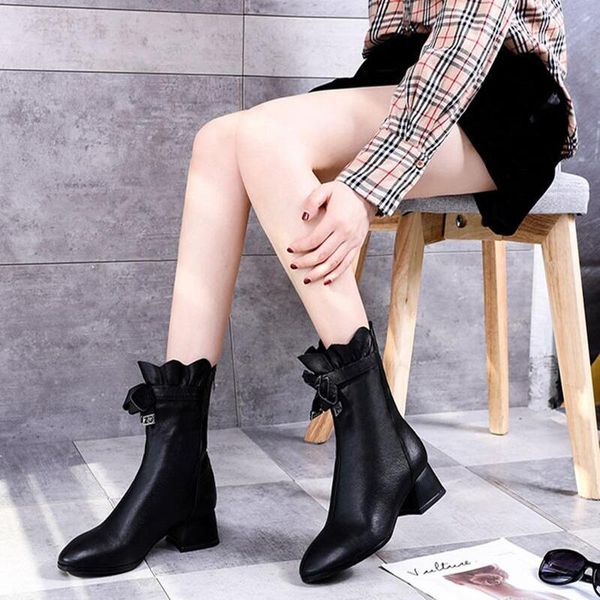 boots ankle women shoes woman fashion square heel pu ruffled short 2021 spring breathable zipper, Black
boots ankle women shoes woman fashion square heel pu ruffled short 2021 spring breathable zipper, Black