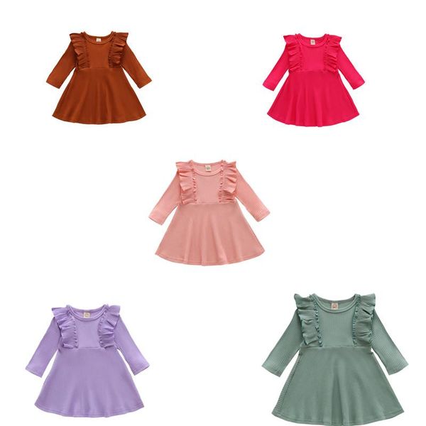 girl's dresses cathery toddler baby girls cotton knit solid color long sleeve ruffle outfits autumn pullover children's clothing, Red;yellow
girl's dresses cathery toddler baby girls cotton knit solid color long sleeve ruffle outfits autumn pullover children's clothing, Red;yellow