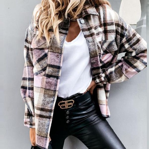 women's jackets autumn winter plaid print lapel cardigan fashion long sleeve pocket shirt outerwear women button elegant office lady ja, Black;brown
women's jackets autumn winter plaid print lapel cardigan fashion long sleeve pocket shirt outerwear women button elegant office lady ja, Black;brown
