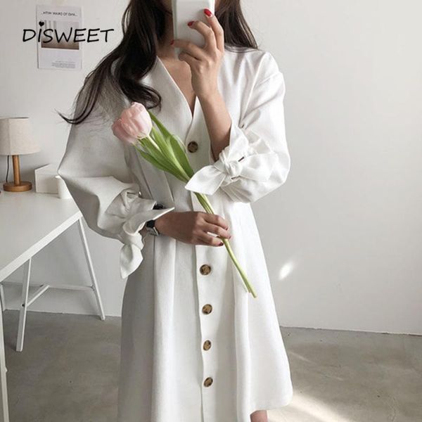 white dress female elegant korean long sleeve bow tie dresses women vintage loose v-neck high waist casual sundress, Black;gray
white dress female elegant korean long sleeve bow tie dresses women vintage loose v-neck high waist casual sundress, Black;gray