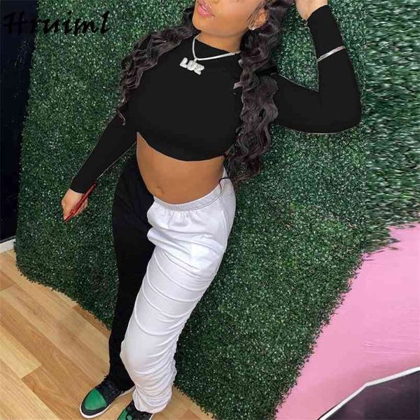 2 piece sets womens outfits color matching loungewear women exposed navel elastic waist fashion backless roupas femininas 210513, White
2 piece sets womens outfits color matching loungewear women exposed navel elastic waist fashion backless roupas femininas 210513, White