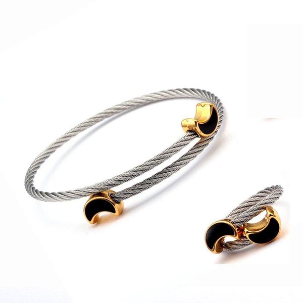 cuff trendy women female chain link fashion silver bangles luxury moon design stainless steel open charm bracelets, White
cuff trendy women female chain link fashion silver bangles luxury moon design stainless steel open charm bracelets, White