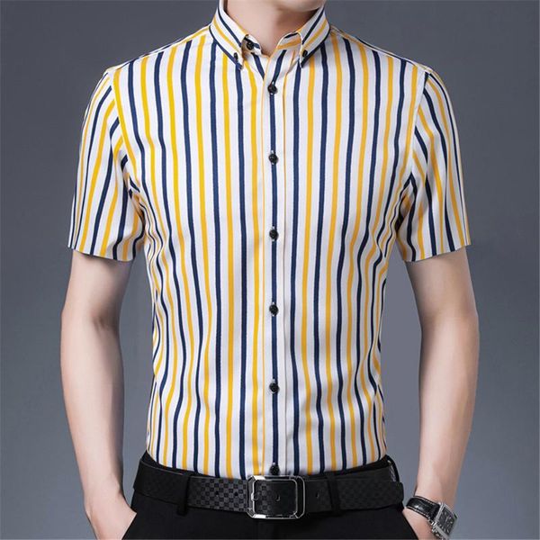 fashion striped men shirt casual smart business blouse 2021 short sleeve vacation office shirts oversized male wedding clothing men's, White;black
fashion striped men shirt casual smart business blouse 2021 short sleeve vacation office shirts oversized male wedding clothing men's, White;black