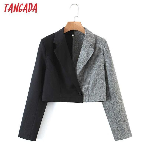 tangada women patchwork crop blazer coat vintage notched collar pocket fashion female casual chic qb88 210609, White;black
tangada women patchwork crop blazer coat vintage notched collar pocket fashion female casual chic qb88 210609, White;black