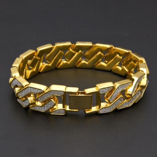 link, chain men's bling sand blast iced out bracelet hip hop gold silver color cuban link heavy bangle for women hiphop jewelry gift, Black
link, chain men's bling sand blast iced out bracelet hip hop gold silver color cuban link heavy bangle for women hiphop jewelry gift, Black