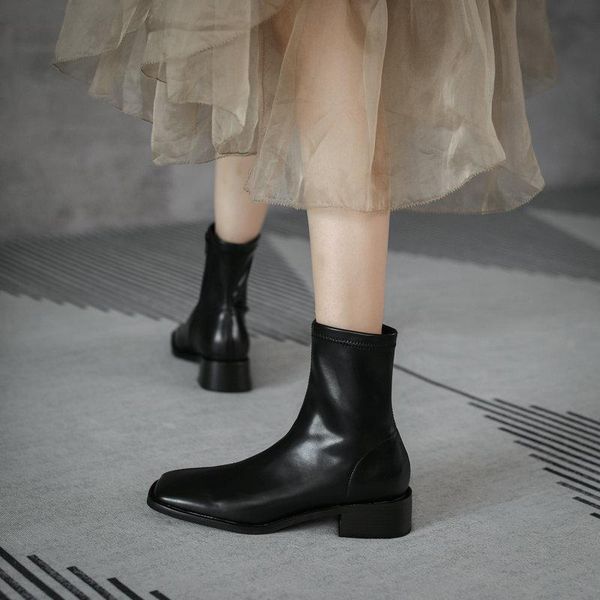 boots classic back zipper ankle for women 2021 autumn winter genuine leather shoes woman office lady retro, Black
boots classic back zipper ankle for women 2021 autumn winter genuine leather shoes woman office lady retro, Black