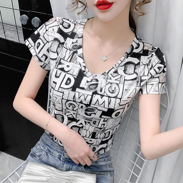 summer women's t-shirt mesh hollow woman t shirt short sleeve v-neck female streetwear chic letters ladies tees, White
summer women's t-shirt mesh hollow woman t shirt short sleeve v-neck female streetwear chic letters ladies tees, White