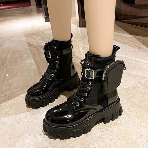 boots women thick bottom chunky heels woman's shoes buckle cross tie motorcycle zipper female footwear patent leather 2021, Black
boots women thick bottom chunky heels woman's shoes buckle cross tie motorcycle zipper female footwear patent leather 2021, Black