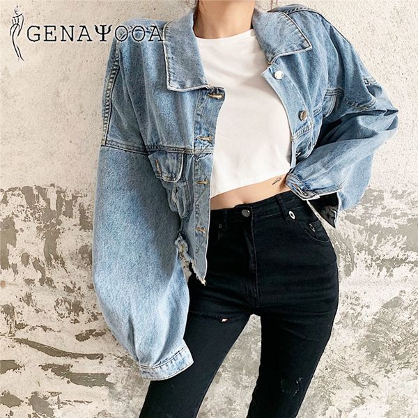 genayooa autumn spring demin casual loose coats and women korean style jeans jackets streetwear crop 210417, Black;brown
genayooa autumn spring demin casual loose coats and women korean style jeans jackets streetwear crop 210417, Black;brown