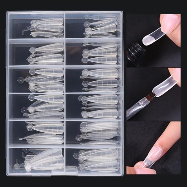 false nails 120pcs transparent full cover half nail tips acrylic forms for kid finger extension quick building mold la1907, Red;gold
false nails 120pcs transparent full cover half nail tips acrylic forms for kid finger extension quick building mold la1907, Red;gold