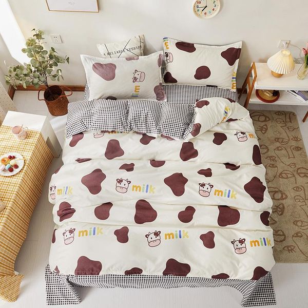 bedding sets baby cow 3/4 pcs set soft simple duvet cover pillow case bed sheet enjoy good sleep king twin oceania