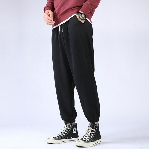 men's pants 2021 spring men cotton joggers casual fitness sportswear sweatpants, Black