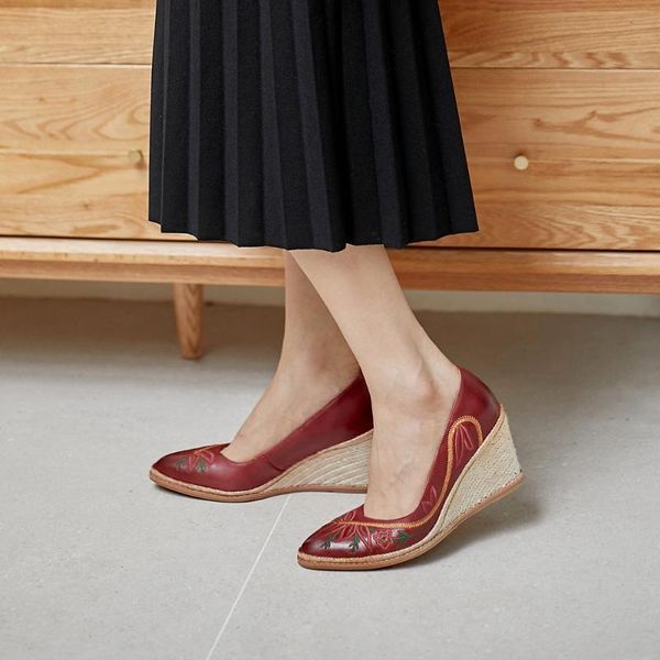 dress shoes fashion spring/summer leather pumps women wedges woman high heel ladies slip on platform heels burgundy/brown, Black
dress shoes fashion spring/summer leather pumps women wedges woman high heel ladies slip on platform heels burgundy/brown, Black