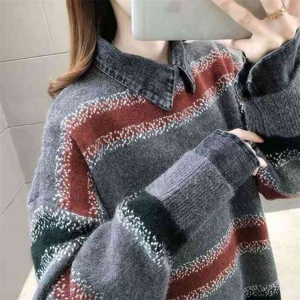 pullover women sweater knitted jumper autumn winter pullovers casual s shirt long sleeve short girls 210427, White;black
pullover women sweater knitted jumper autumn winter pullovers casual s shirt long sleeve short girls 210427, White;black