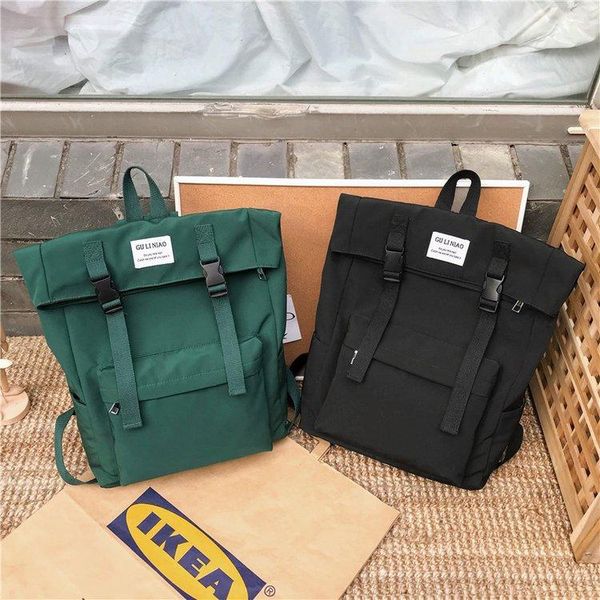 backpack nylon waterproof casual student harajuku style solid color buckle bag large capacity travel unisex
backpack nylon waterproof casual student harajuku style solid color buckle bag large capacity travel unisex