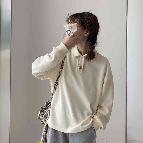 tees t-shirt yimo garment / long sleeved polo shirt loose casual frosted lapel t-shirt women's versatile autumn t2471, White
tees t-shirt yimo garment / long sleeved polo shirt loose casual frosted lapel t-shirt women's versatile autumn t2471, White