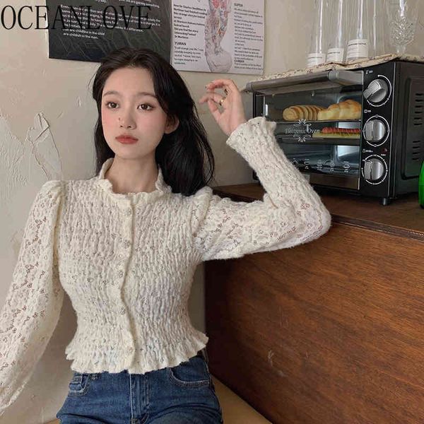 lace shirts solid puff sleeve vintage short single breasted spring blusas mujer korean ins fashion blouses women 210415, White
lace shirts solid puff sleeve vintage short single breasted spring blusas mujer korean ins fashion blouses women 210415, White