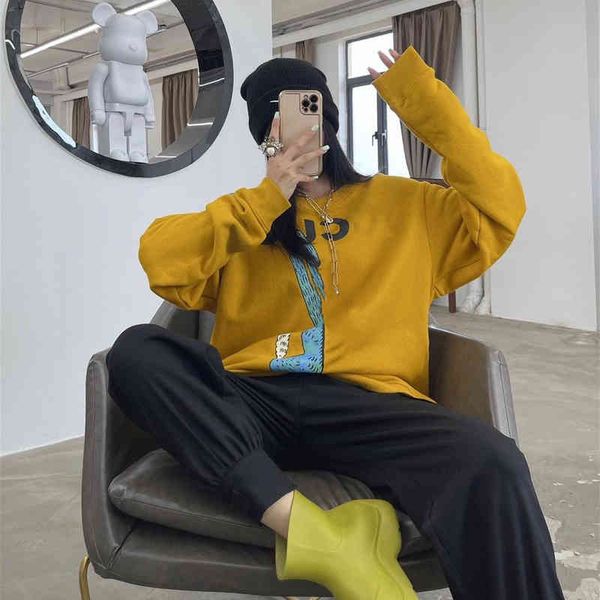 2022 factory wholesale new cartoon letter illustration printing tide long sleeve t-shirt women's casual loose couple large size hoodles, Black
2022 factory wholesale new cartoon letter illustration printing tide long sleeve t-shirt women's casual loose couple large size hoodles, Black