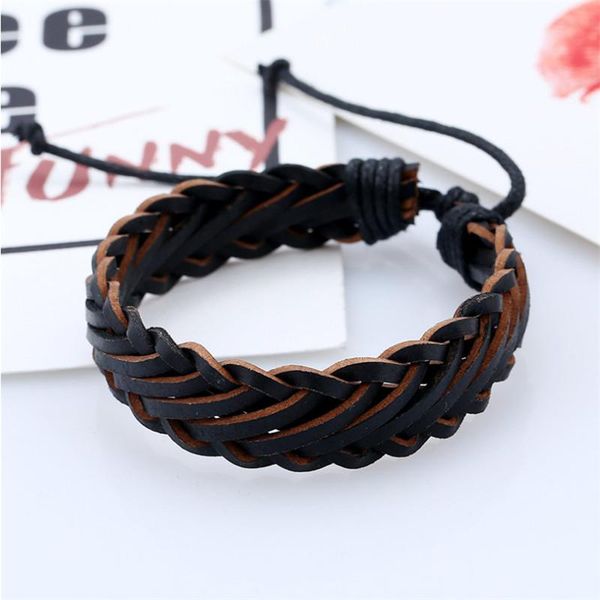 charm bracelets simple retro personality leather woven bracelet temperament trendy creative jewelry accessories, Golden;silver
charm bracelets simple retro personality leather woven bracelet temperament trendy creative jewelry accessories, Golden;silver