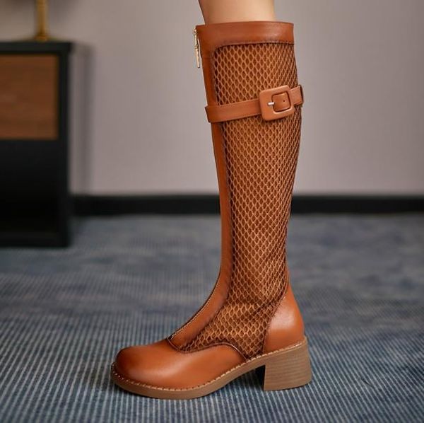 boots white high-tube net boots, hollow leather long-tube yarn sandals, women's summer thin platform, Black
boots white high-tube net boots, hollow leather long-tube yarn sandals, women's summer thin platform, Black