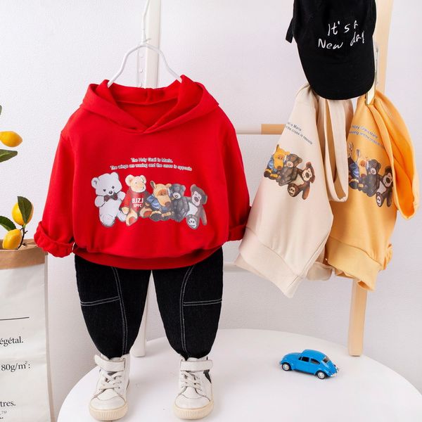 spring new children casual clothing set baby boys girls long sleeve hooded + pants 2pcs kids cartoon bear clothes set, White
spring new children casual clothing set baby boys girls long sleeve hooded + pants 2pcs kids cartoon bear clothes set, White