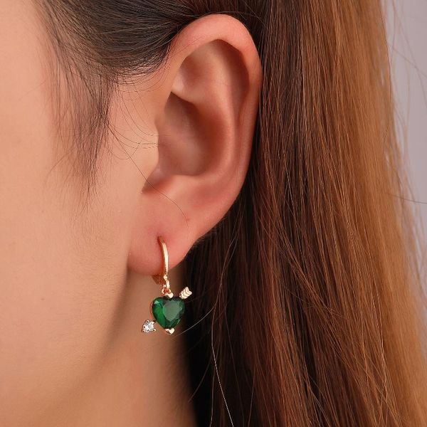 hoop & huggie cupid's arrow pierced heart earrings for women gold color red/green/pink zircon cute exquisite women's earring femal, Golden;silver
hoop & huggie cupid's arrow pierced heart earrings for women gold color red/green/pink zircon cute exquisite women's earring femal, Golden;silver