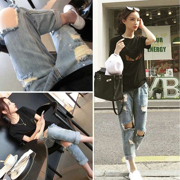 women's jeans spring autumn clothes fat mm nine point large size 200 kg loose and thin, beggar's small leg pants fashion 5esv, Blue
women's jeans spring autumn clothes fat mm nine point large size 200 kg loose and thin, beggar's small leg pants fashion 5esv, Blue
