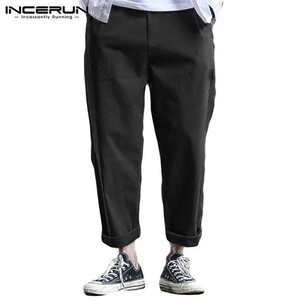 men's pants incerun men casual elastic waist cotton chic streetwear solid fashion classic trousers joggers loose 2021 s-5xl, Black
men's pants incerun men casual elastic waist cotton chic streetwear solid fashion classic trousers joggers loose 2021 s-5xl, Black