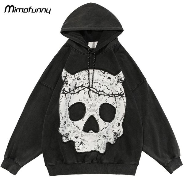 men's hoodies & sweatshirts hoodie sweatshirt men punk style skull patch distressed pullover autumn baggy hooded vintage rock hipster h, Black
men's hoodies & sweatshirts hoodie sweatshirt men punk style skull patch distressed pullover autumn baggy hooded vintage rock hipster h, Black